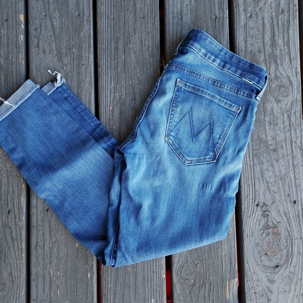 Blue Women's Denim Jeans with Subtle Fading